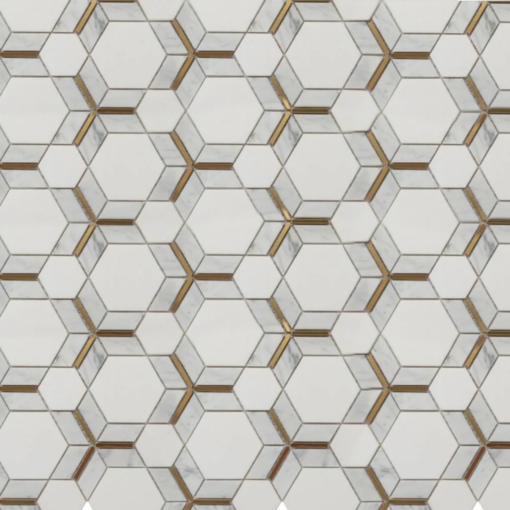 Hexagonal Prism Marble Mosaic2