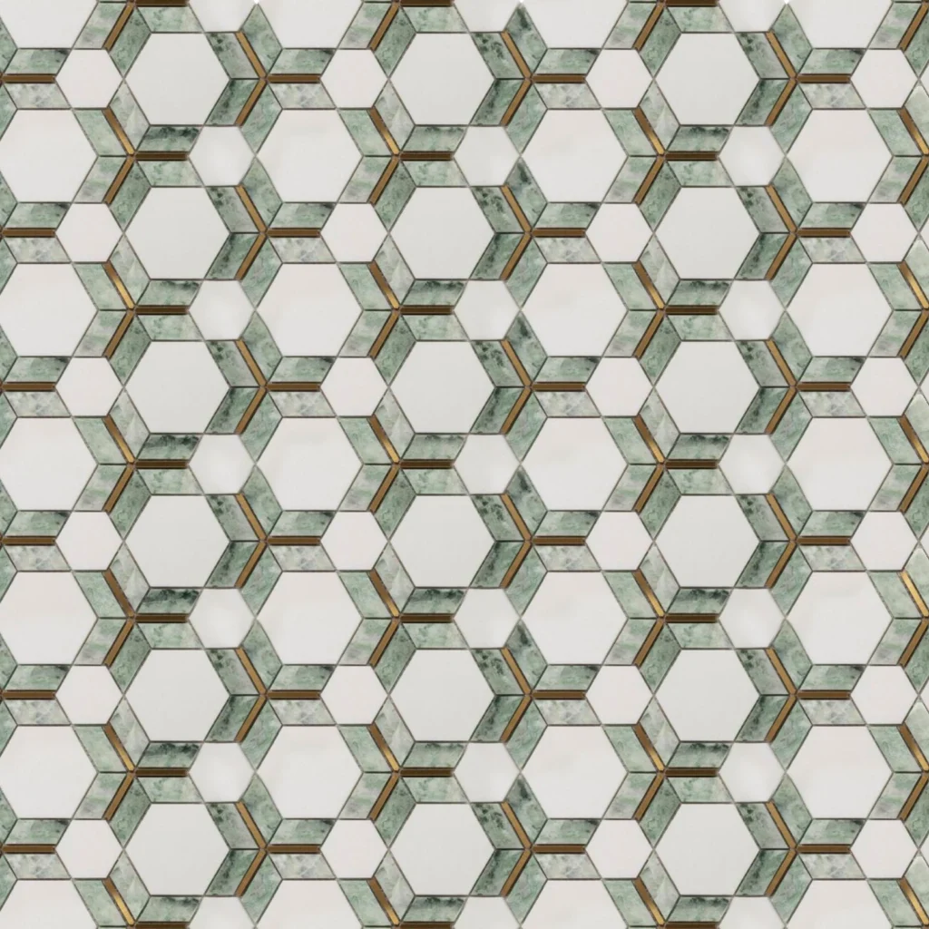 Hexagonal Prism Marble Mosaic3
