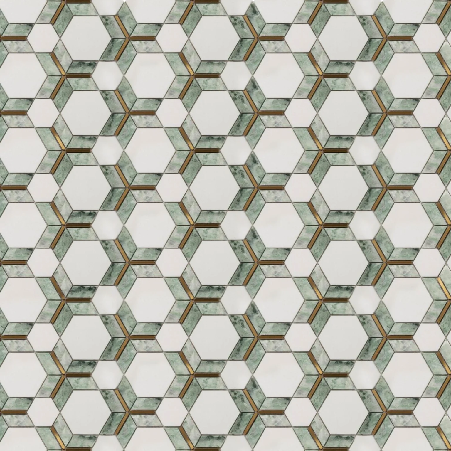 Hexagonal Prism Marble Mosaic3