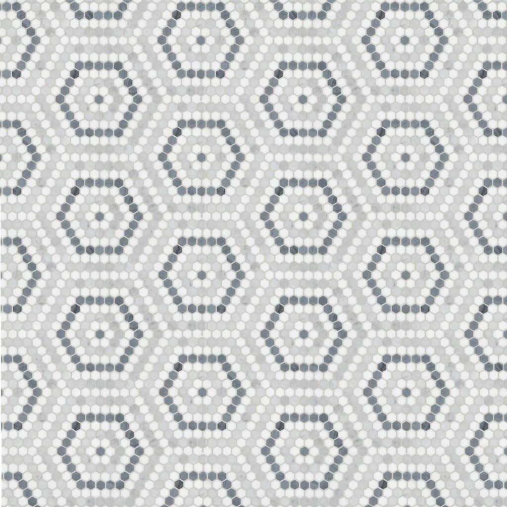 Honeycomb Pixel Marble Mosaic 1