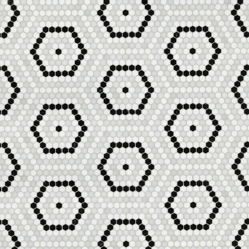 Honeycomb Pixel Marble Mosaic 2