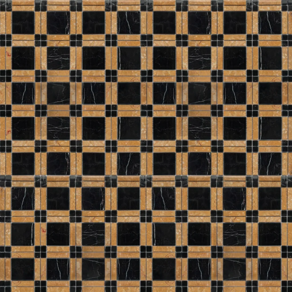 Tartan Plaid Marble Mosaic3
