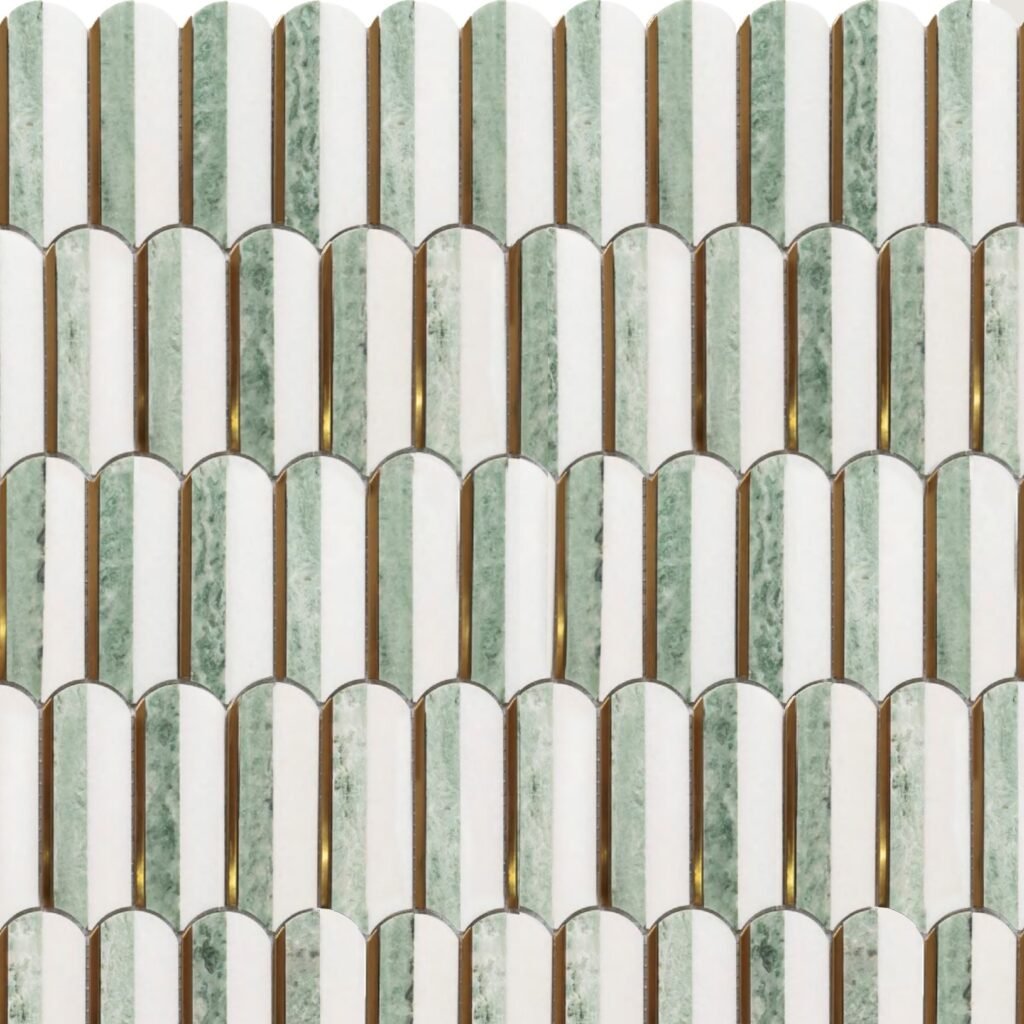 Vertical Scallop Waterjet Mosaic Tile 1