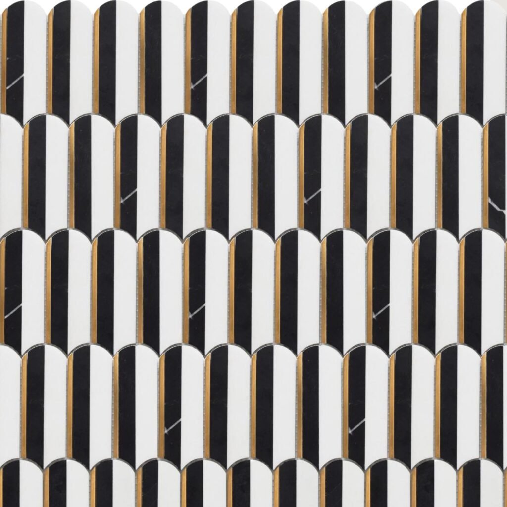 Vertical Scallop Waterjet Mosaic Tile 2