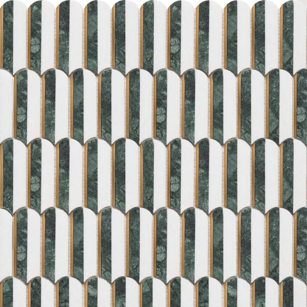 Vertical Scallop Waterjet Mosaic Tile 3