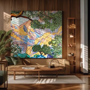 abstract landscape-mosaic wall art