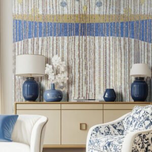 abstract striped mosaic art wall