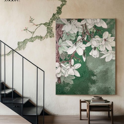 botanical mosaic wall art-living space