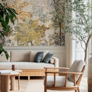 golden forest mosaic living room