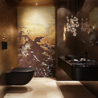 luxury mosaic kitchen wall gold texture