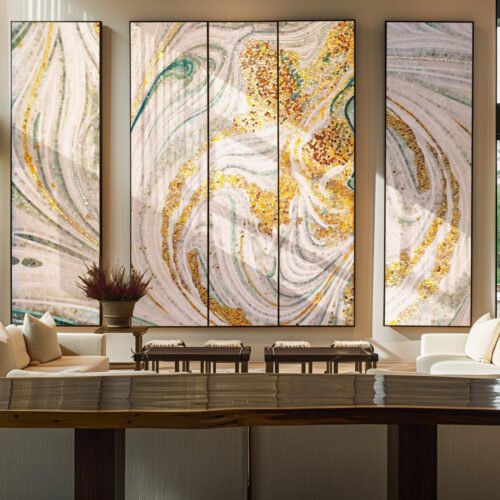 marble effect panel-mosaic art living