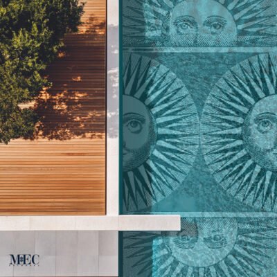 sun and moon pool mosaic design