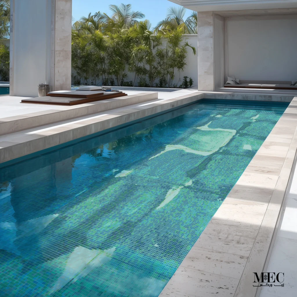 soft green tones mosaic tiles