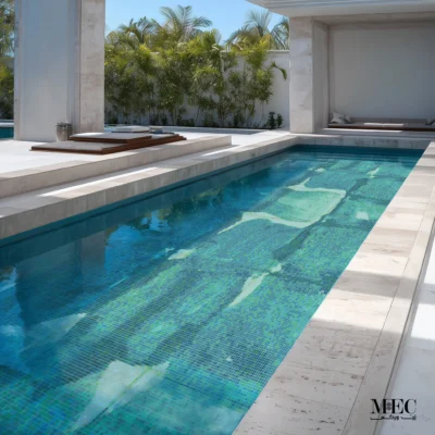 Emerald Drift Mosaic Pool with Natural Gradient Tones