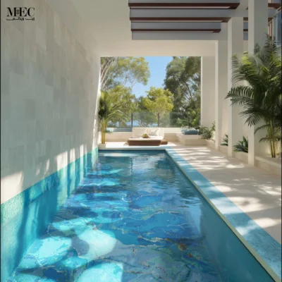 Azure Drift Mosaic Pool Design