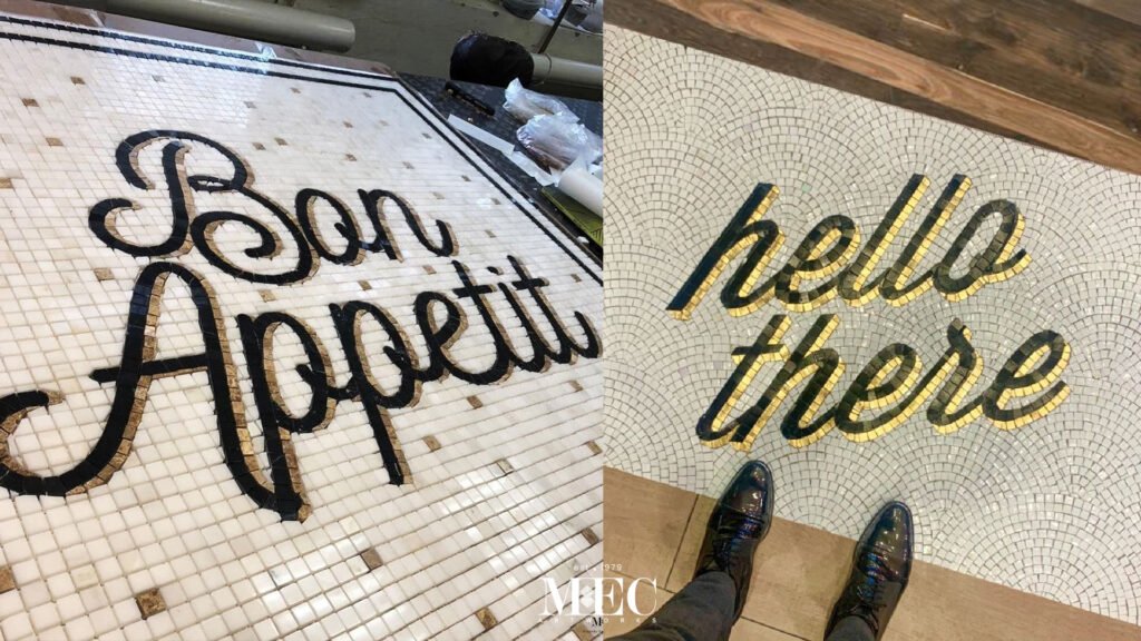 custom mosaic typography