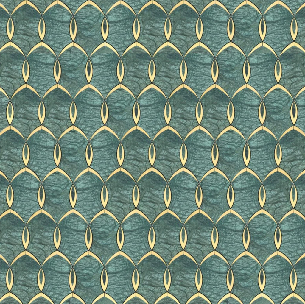Gold Inlay Marble Mosaic1