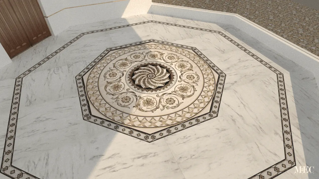 Hand-Cut Marble Mosaics for Fine Dining Interiors