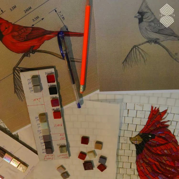 Bird Sketch for Mosaic