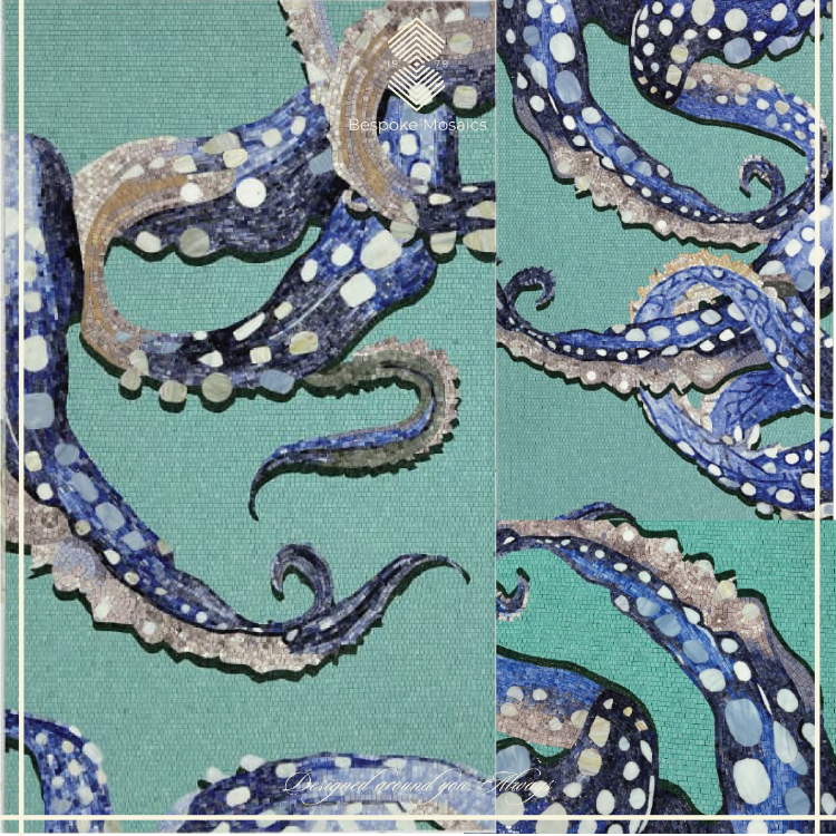 Custom Mosaic in Blue and Purple