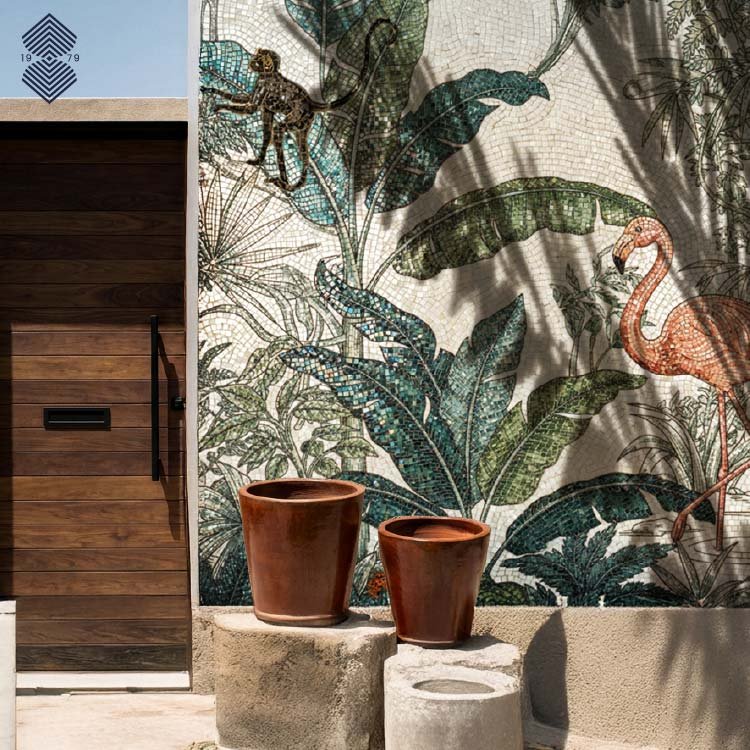 tropical animal mosaic art