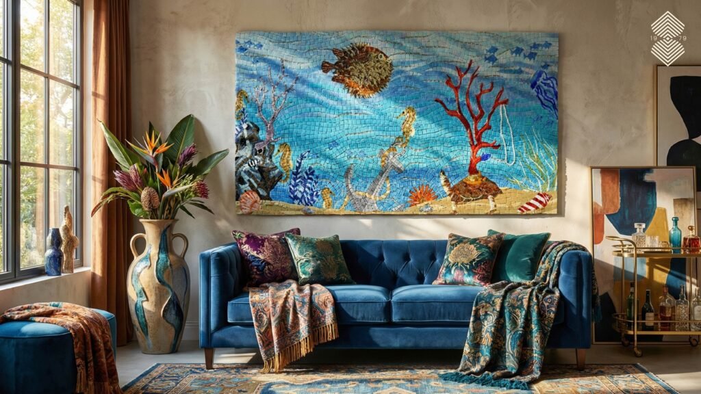 marine animals mosaic art