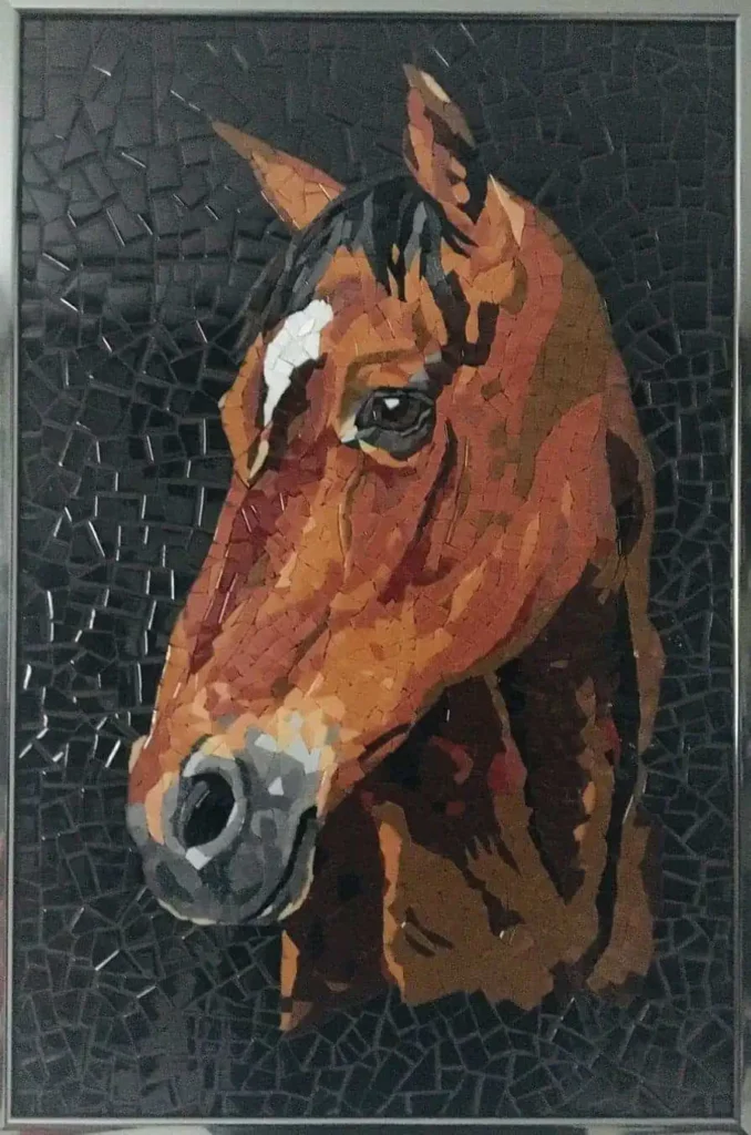 horse mosaic art