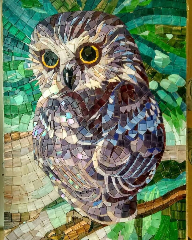 owl mosaic art