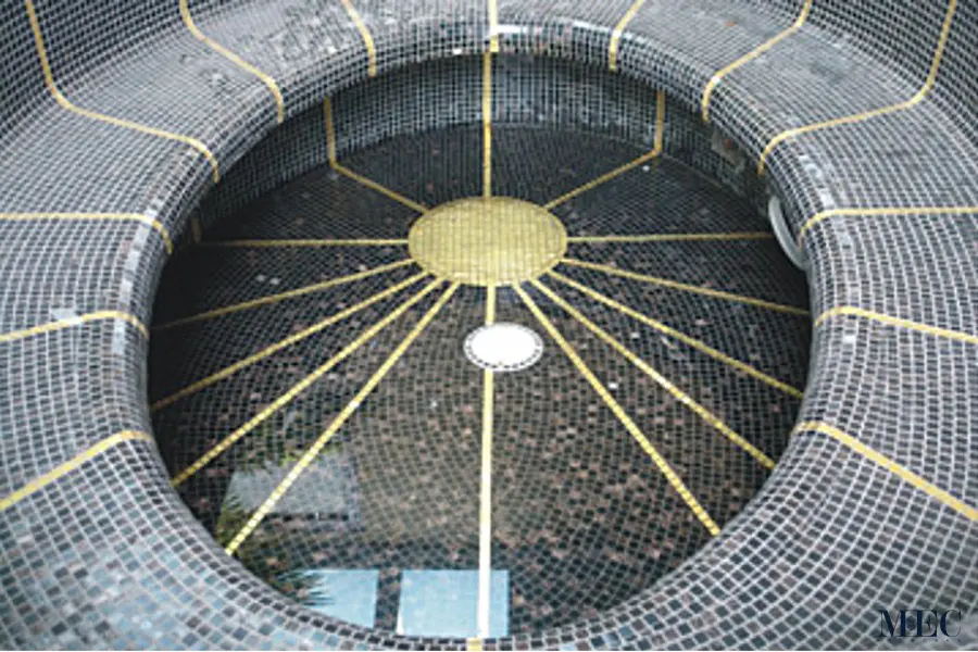 Black mosaic pool tiles