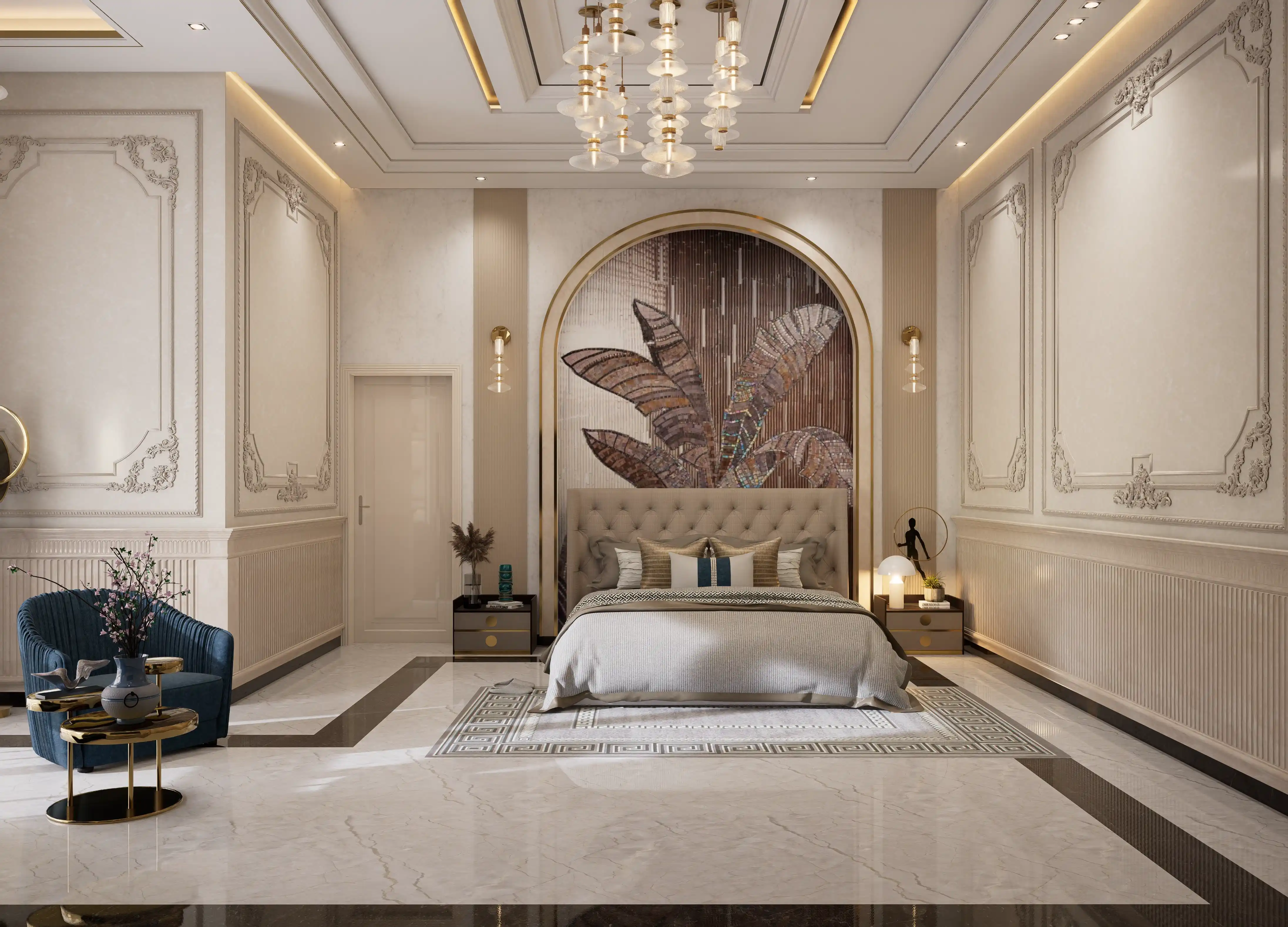 Architectural Mosaic Feature Walls in Jumeirah Villas