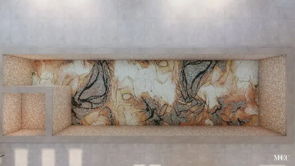 Brown pool mosaic tiles