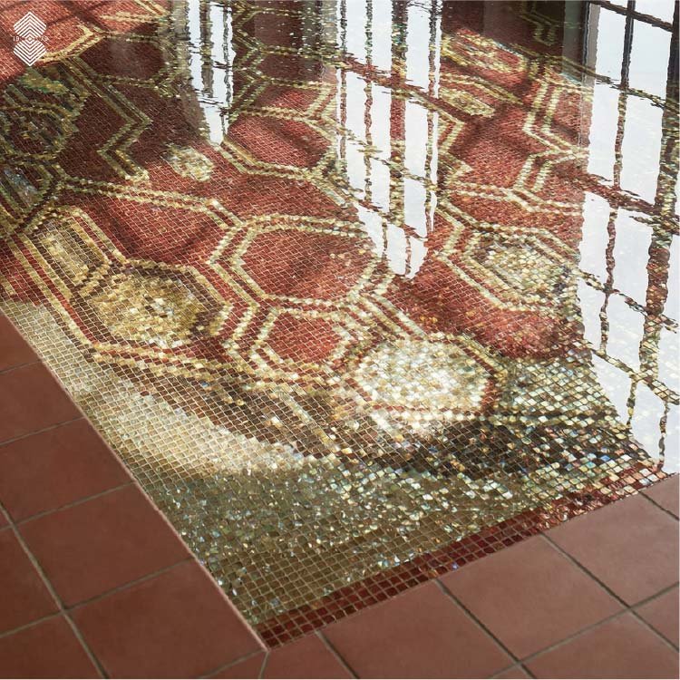 bronze and gold mosaic pool tiles color