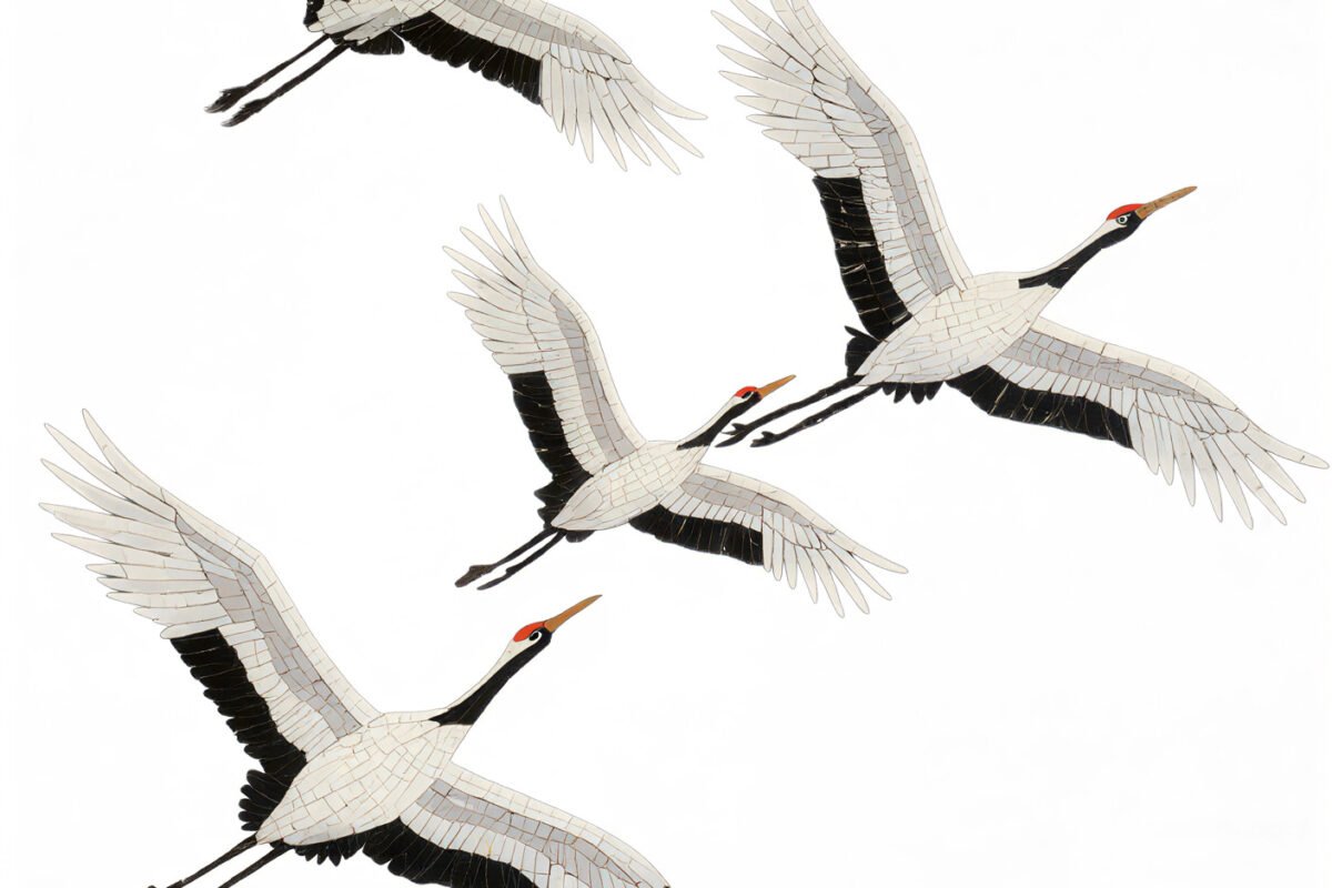 Birds in Flight Illustration