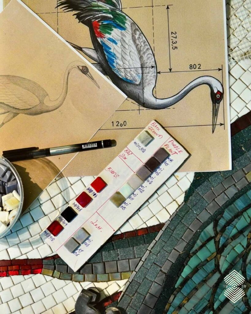 hand-cut mosaic tile