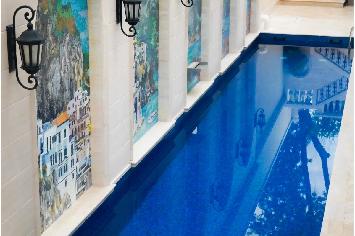 Installed Wall Mosaics for Pool Area by MEC