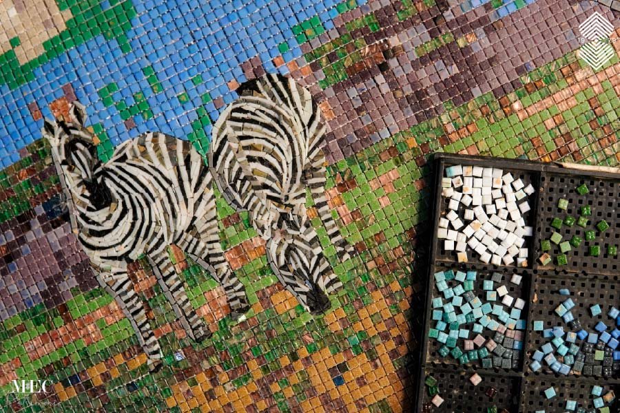Safari animals mosaic art designs