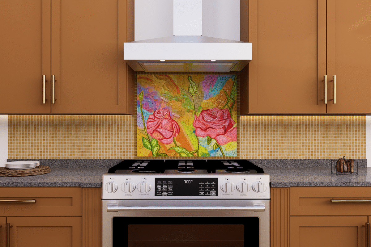 Colorful Painting Kitchen Backsplash Mosaic