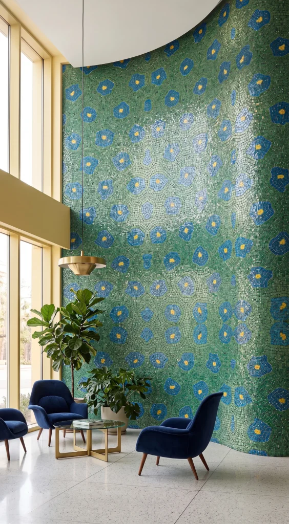 High-end architectural stonemosaic murals for modern interiors