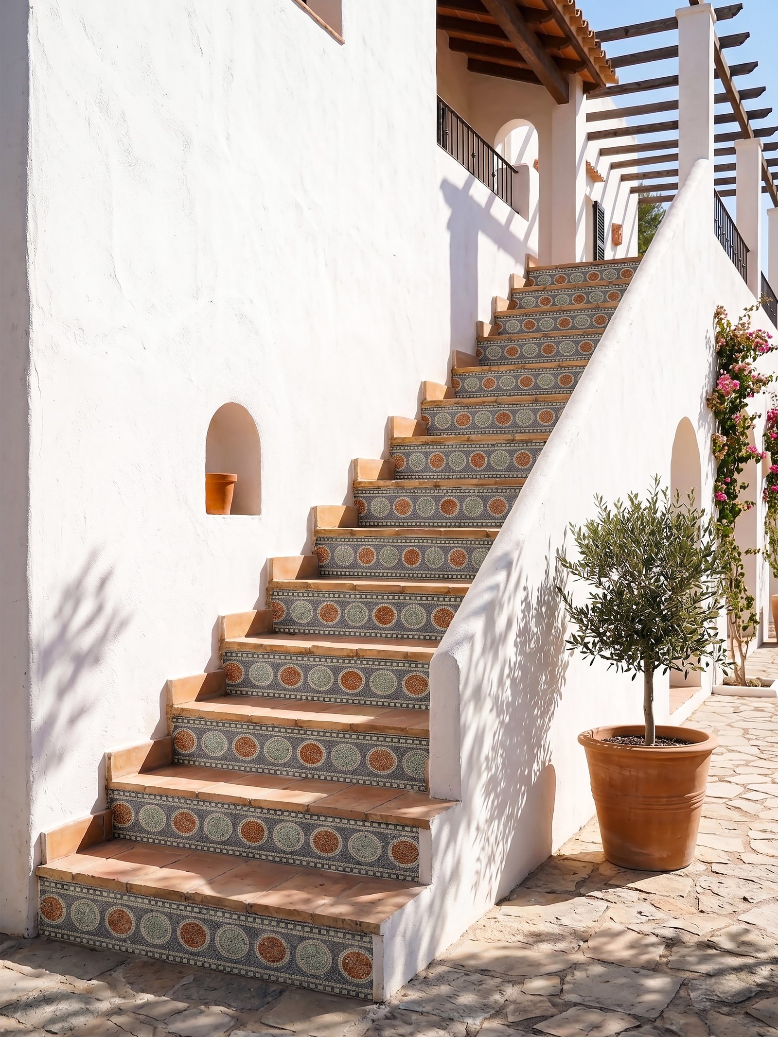 Custom luxury mosaic murals for staircases