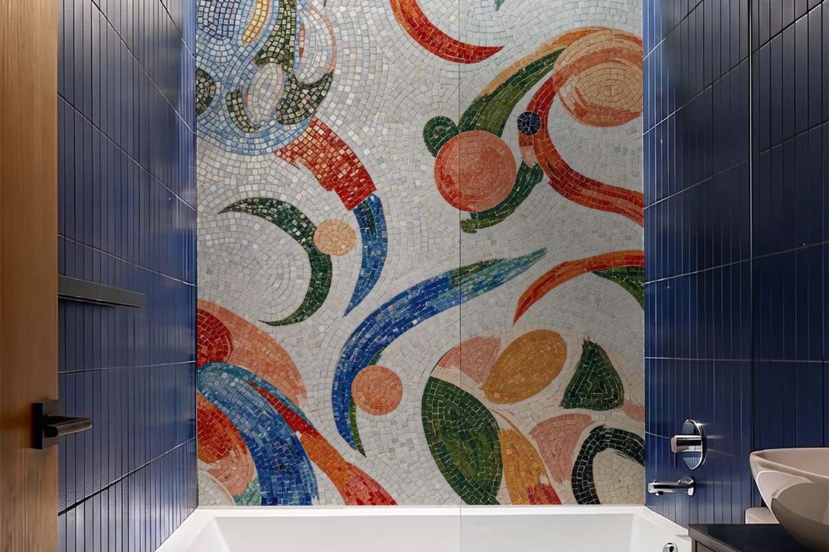 Bathroom Wall Mosaic Design Luxury Powder Room Design