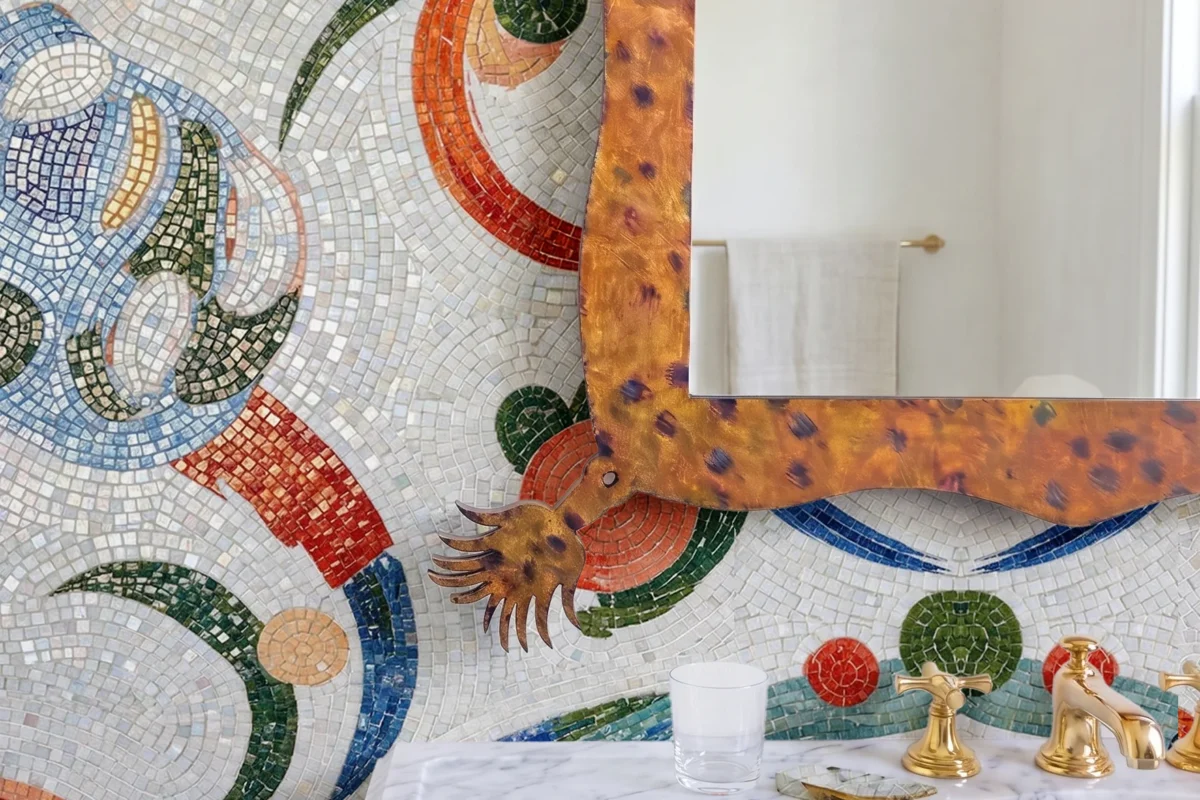 Vanity Room Mosaic by MEC featuring a vibrant bright color palette