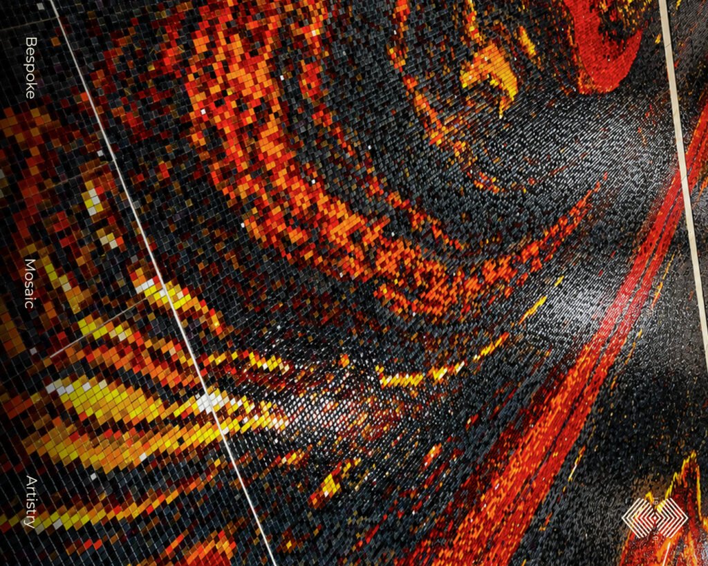 Mosaic Pool in Fiery Red and Black