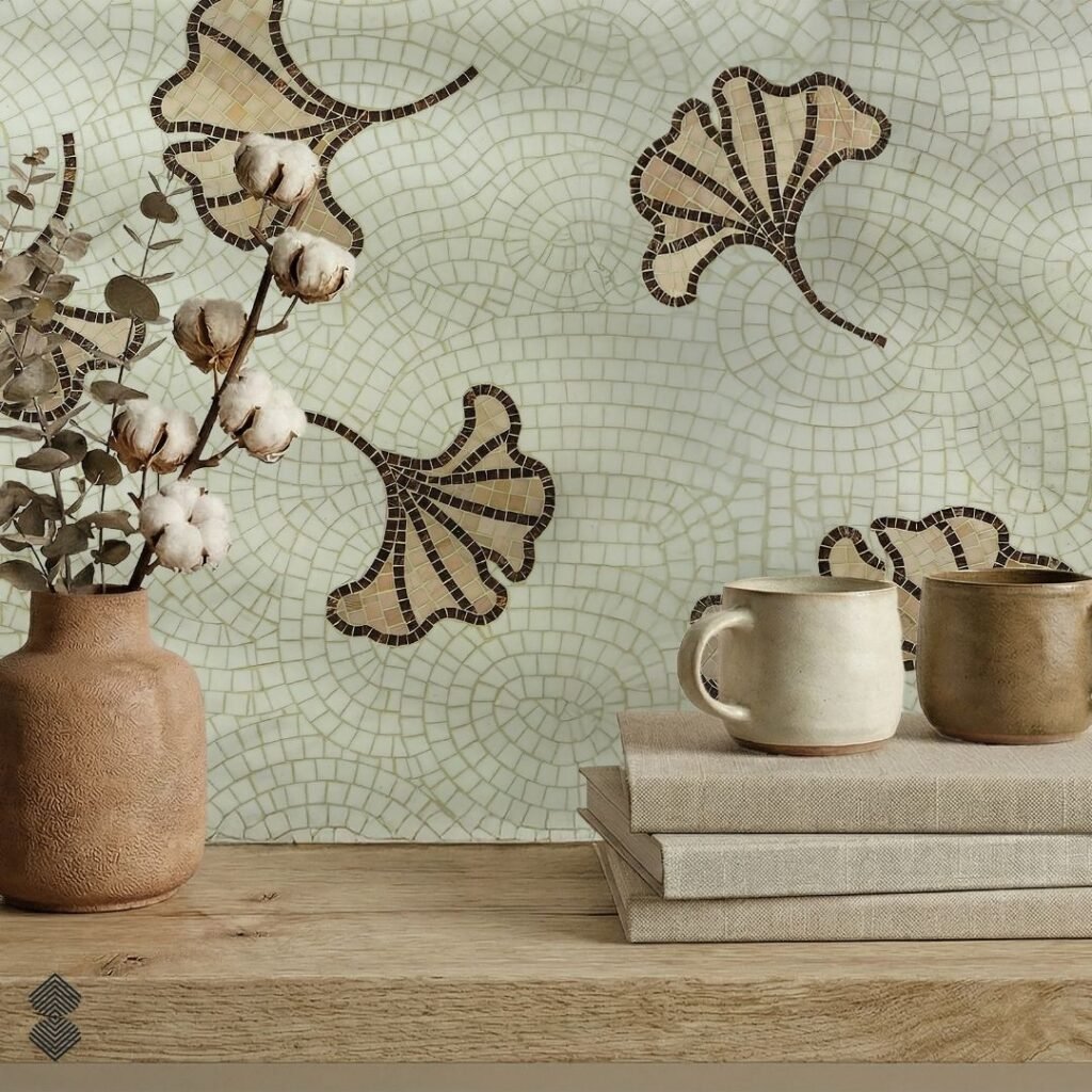 Gikgo mosaic pattern in our Decorative Modern Mosaic Collection Dubai