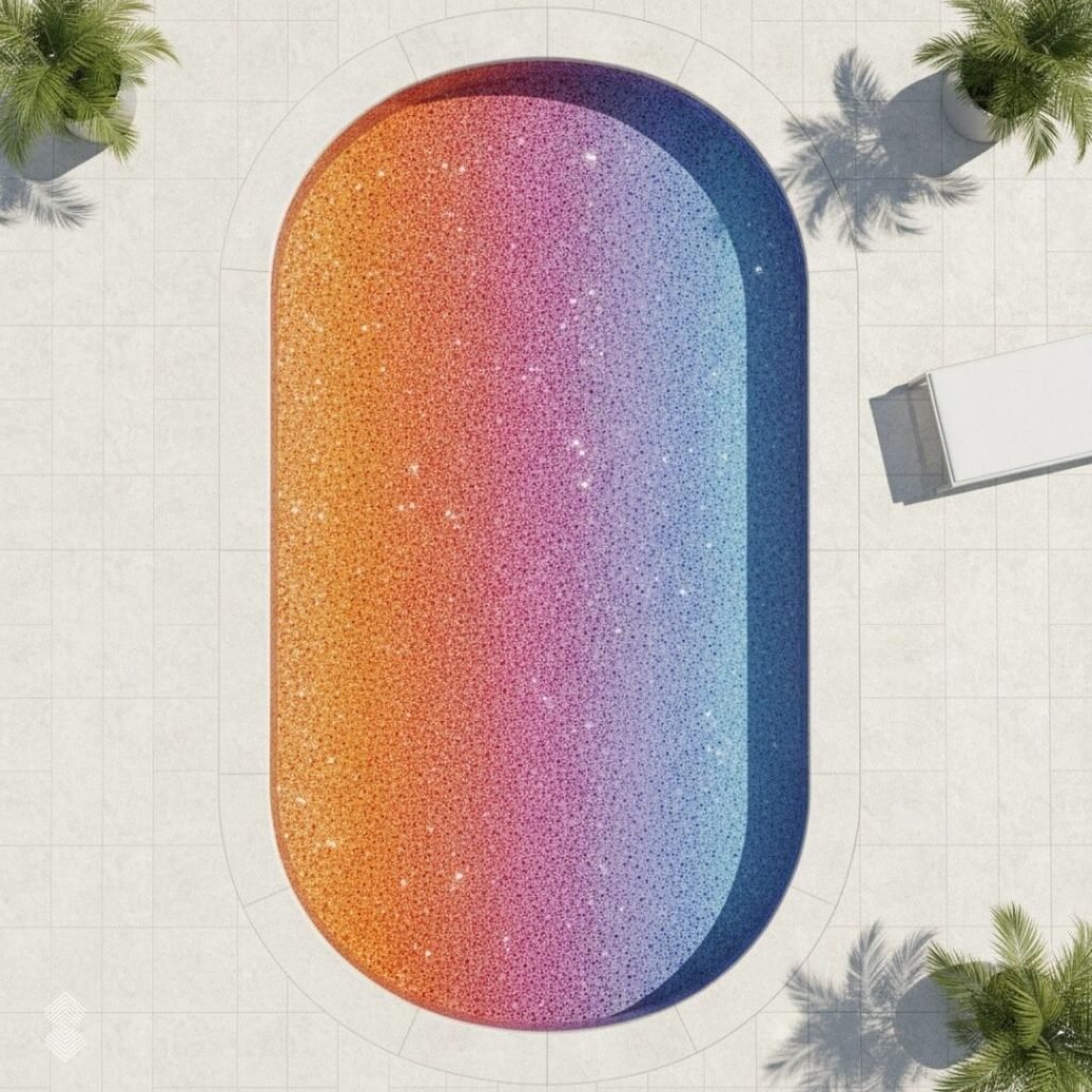 Modern Minimalist Mosaic Pool Design in UAE