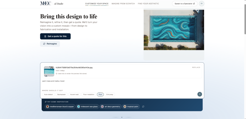 how to plan a swimming pool mosaic pattern