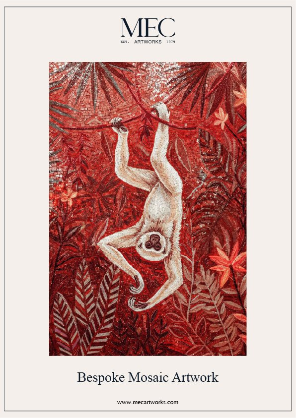 A Red and Silver Toned Mosaic