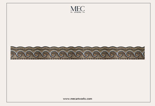 Ancient Roman mosaic motifs in a decorative border