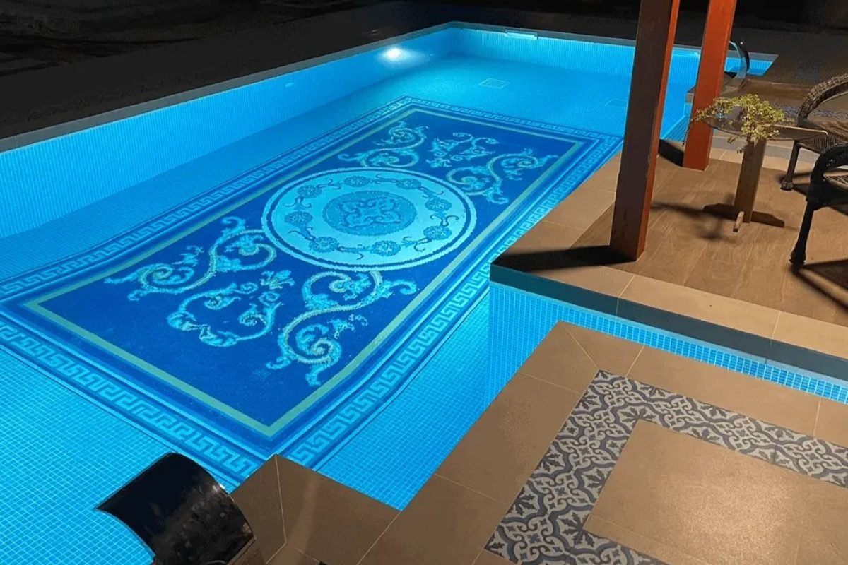 Dubai-VIlla-Custom-glass-mosaic-tile-swimming-pool-motif-by-MEC-night-time Dubai-VIlla-Custom-glass-mosaic-tile-swimming-pool-motif-by-MEC-night-time