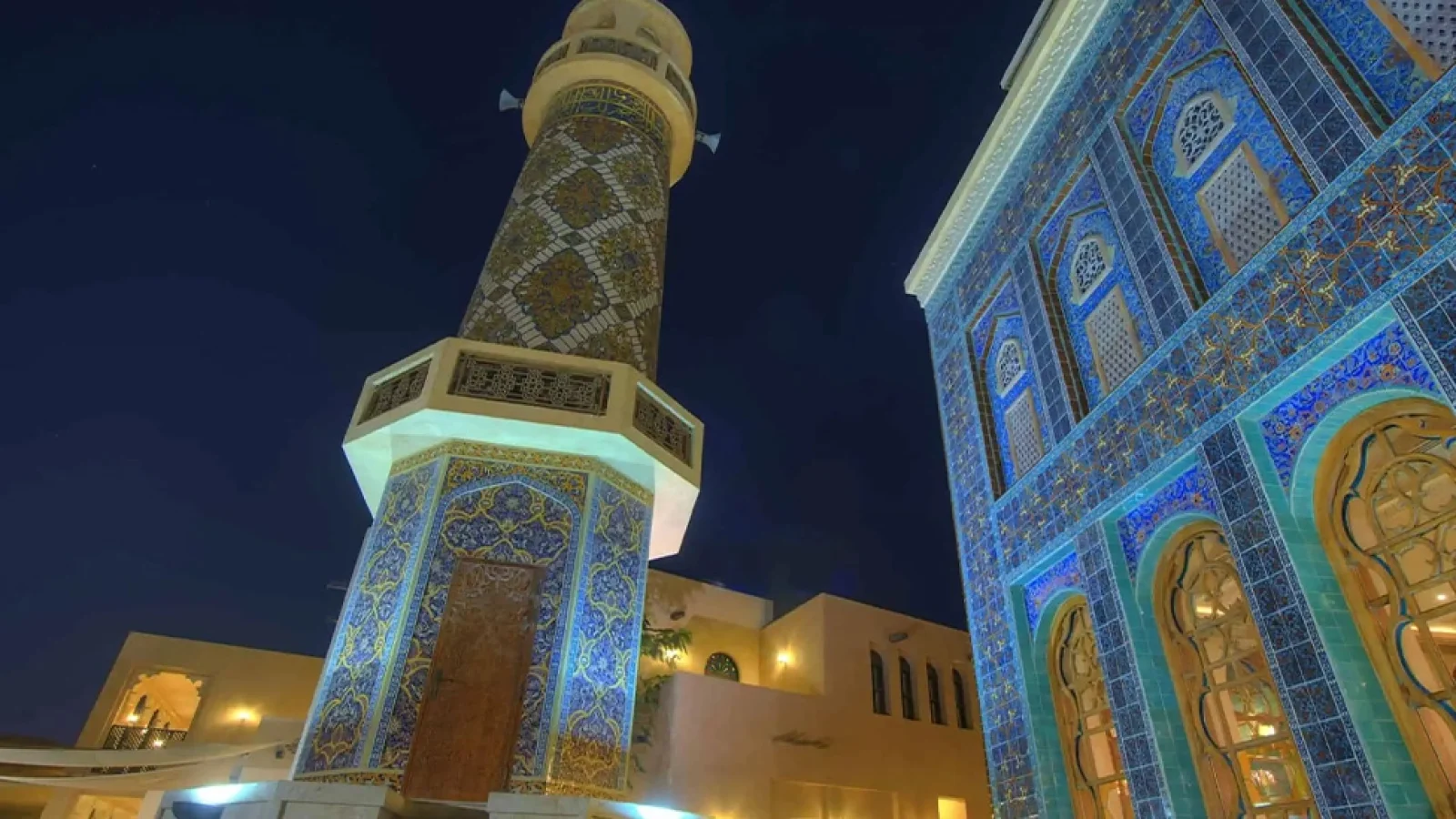 Gold Mosaic Calligraphy Katara Mosque 01