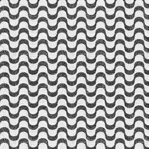 Monochrome Wave Mosaic Tile